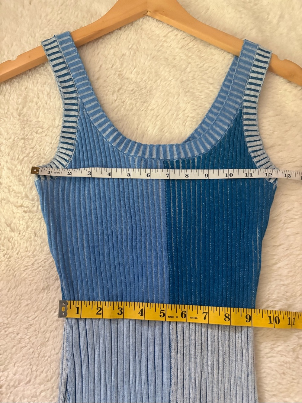 Lulus Radiant Personality Blue Color Block Ribbed Knit Midi Dress Size Small NWT - Picture 7 of 10